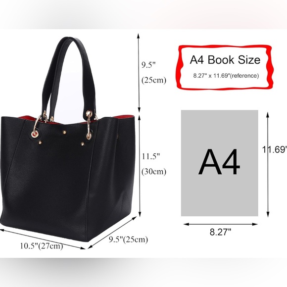 Large work tote laptop big bucket crossbody bag - Picture 7 of 7